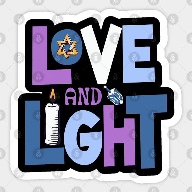 Love And Light Hanukkah Christmas Sticker by rhazi mode plagget